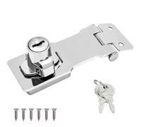 Wopanxye Cerrojo de 4 pulgadas con llaves, perilla giratoria, cerradura de puerta con llave, hebilla de cierre de cerrojo de acero inoxidable de seguridad, para puerta, puerta de garaje, armarios