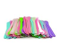 Wopanxye Paquete de 100 espátulas cosméticas para mascarilla facial, barra de crema, cuchara de punta esmerilada de plástico, herramienta de muestra de maquillaje desechable para mezclar fácilmente,