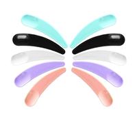 Wopanxye Paquete de 50 mini espátulas de maquillaje desechables, 5 colores curvados de plástico con punta redonda para crema facial, pequeño palo de máscara facial, aplicador multiusos reutilizable