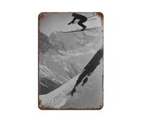 WOPIYNAG Cartel de metal vintage con diseño de salto de esquí, Alpes, Francia, para pub, club, cafetería, bar, hogar, decoración de pared, póster retro de 20 x 30 cm