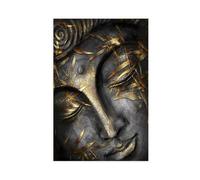 WOPIYNAG Lienzo decorativo para pared, diseño de Buda con hoja dorada, 60 x 90 cm