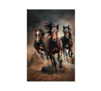 WOPIYNAG Póster de lienzo con diseño de caballos salvajes corriendo, decoración de dormitorio, regalo de 20 x 30 cm