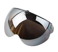 Wopohy Visera de Casco Universal 3 pulsador Protección Solar a Prueba de Viento Casco de Moto Retro de Media Cara Visera para Casco de Moto