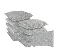 WOPPLXY 10 esponjas brillantes para lavar platos, esponjas de limpieza de dos caras, estropajos plateados para ollas y vitrocerámicas