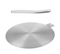 WOPPLXY Placa adaptadora de inducción con mango de acero inoxidable extraíble, diámetro 24 cm, adaptador de inducción, placa de inducción para placa de inducción