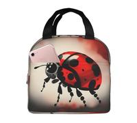 WOPQS Art Ladybug Tracks - Bolsa de almuerzo de mano para adultos, lonchera portátil con aislamiento a prueba de fugas