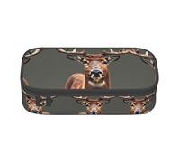 WOPQS Beauty Deer - Estuche multifuncional para lápices, bolsa de almacenamiento para oficina, gran capacidad, Black, Talla única, Organizador de bolsas