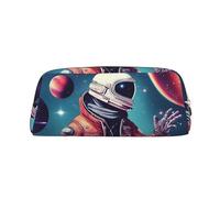 WOPQS Cool Man in Outer Space - Estuche organizador multifuncional para lápices, diseño de galaxia, Gold, Talla única, Organizador de bolsas