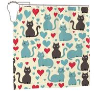 WOPQS Cortina de ducha Happy Walking Kitty de 72 x 72 pulgadas, para uso diario, elegante, lavable, arte moderno
