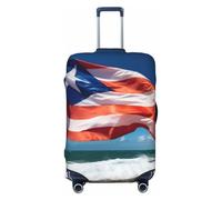 WOPQS Cubierta protectora elástica para equipaje, con bandera de Puerto Rico, para maletas de 45,7 a 81,3 cm, Black, S