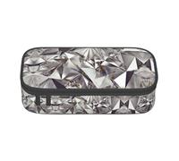 WOPQS Estuche multifuncional con diseño abstracto de diamantes y purpurina para oficina, gran capacidad, Black, Talla única, Organizador de bolsas