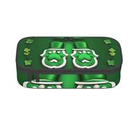 WOPQS Estuche multifuncional para lápices con texto en inglés "Happy St. Patrick's Day", bolsa de almacenamiento para oficina, gran capacidad, Black, Talla única, Organizador de bolsas
