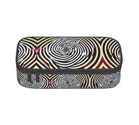 WOPQS Estuche para lápices GIF con ilusión óptica en espiral, bolsa de almacenamiento multifuncional, gran capacidad, color negro, talla única, organizador de bolsas, NEGRO, One Size, Organizador de