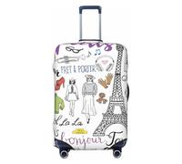 WOPQS French Paris Tour Eiffel Tower - Funda elástica para equipaje, protector de tapa de equipaje para maletas de 45,7 a 81,3 cm, Black, M