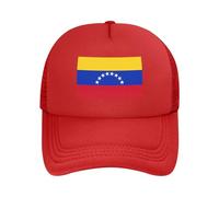 WOPQS Gorra de béisbol con la bandera de Venezuela para adultos, de malla, para camionero, béisbol, golf, deportes al aire libre, para correr, clásica, rosso, Talla única