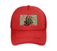 WOPQS Gorra de béisbol de malla para adultos con diseño de cactus y chile y pimienta, para camionero, béisbol, golf, deportes al aire libre, para correr, estilo clásico, rosso, Talla única