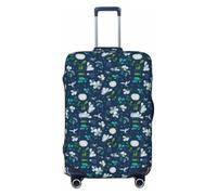 WOPQS Grass and Dove - Funda elástica para protección de equipaje para maletas de 45,7 a 81,3 cm, Black, L