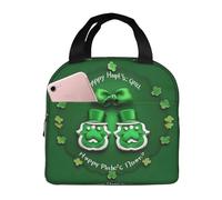WOPQS Happy St. Patrick's Day - Bolsa de almuerzo de mano para adultos, lonchera portátil con aislamiento a prueba de fugas