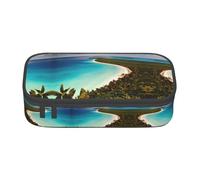 WOPQS Island of Cuba - Estuche multifuncional para lápices, bolsa de almacenamiento para oficina, gran capacidad, Black, Talla única, Organizador de bolsas