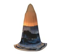 WOPQS Last Sun Rays Of Over The Sea Waves - Capa con capucha para adolescentes, carnaval, Halloween, mago