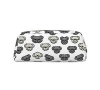 WOPQS Merican - Estuche organizador de lápices con cabeza de perro, accesorios estéticos, multifuncional, dorado, talla única, organizador de bolsillo, dorado, talla única, Organizador de bolsillo