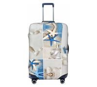 WOPQS Starfish and Lighthouse - Funda protectora elástica para equipaje, tapa de equipaje para maletas de 18 a 32 pulgadas, Black, L