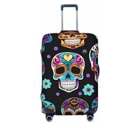 WOPQS Sugar Skull - Funda protectora elástica para equipaje para maletas de 18 a 32 pulgadas, Black, XL