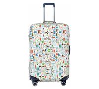 WOPQS The Nature Wildlands - Funda protectora elástica para equipaje con patrón de actividades silvestres, protector de tapa de equipaje para maletas de 18 a 32 pulgadas, Black, S