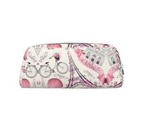 WOPQS The Paris Tower and A Bicycle - Estuche organizador para lápices, estuche multifuncional para suministros estéticos, Silver, Talla única, Organizador de bolsas