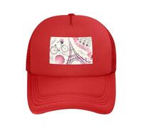WOPQS The Paris Tower and A Bicycle - Gorra de béisbol de malla para adultos, para camionero, béisbol, golf, deportes al aire libre, gorra clásica, rosso, Talla única