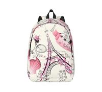 WOPQS The Paris Tower And A Bicycle - Mochila de lona multifuncional para laptop, camping, senderismo, viajes, Negro, S