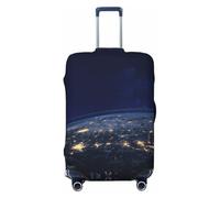 WOPQS View of Earth - Funda protectora elástica para equipaje para maletas de 45,7 a 81,3 cm, Black, S