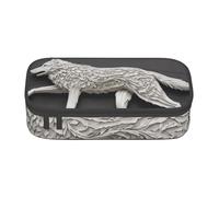 WOPQS Wolf Motifs Building03 - Estuche multifuncional para lápices, bolsa de almacenamiento para oficina, gran capacidad, Black, Talla única, Organizador de bolsas