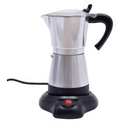 WOQLIBE Cafetera espresso eléctrica con base para 6 tazas de espresso: 300 ml, 480 W, aleación de aluminio (plata)
