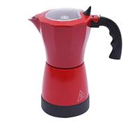 WOQLIBE Cafetera espresso eléctrica con base para 6 tazas de espresso: 300 ml, 480 W, aleación de aluminio (rojo)