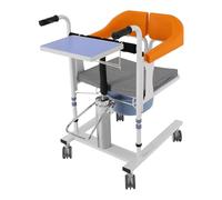 WOQLIBE Elevador de pacientes para el hogar, altura del asiento ajustable 42-60 cm, elevador de pacientes hidráulico con 4 ruedas, orinal y cojín, silla auxiliar de transporte multifuncional, carga