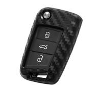 WORCAS Funda de silicona con patrón de fibra de carbono compatible con Volkswagen Atlas Golf Jetta Lamando Polo Polo MK6 Tiguan Touran L 3 4 botón universal control remoto de entrada sin llave