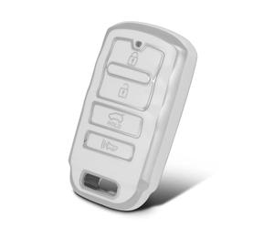 WORCAS Funda de TPU suave de alta calidad con patrón plateado compatible con Kia Cadenza 2014-2019, K900 K7 K900 K9 2015-2018 (plateado-blanco)