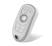 WORCAS Funda de TPU suave para llavero compatible con Buick Enclave Lacrosse Verano Encore Regal Envision Cascada GL8-5 botones (plateado-blanco)