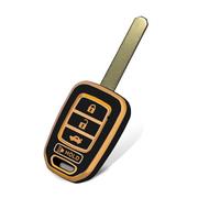 WORCAS Funda de TPU suave para llavero compatible con Honda Accord Civic Crosstour CR-V HR-V Fit MLBHLIK6-1TA Straight-4 Button (negro)