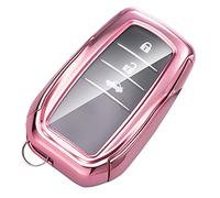 WORCAS Funda para llave de TPU suave compatible con Toyota 2019 Land Cruiser, 2021 Venza, 2021 RAV4 Prime, Fortune, 2 3 4 5 botones de control remoto de entrada sin llave (rosa)
