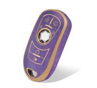 WORCAS Funda para llavero Buick de 5 botones, funda de TPU suave de alta calidad compatible con Buick Encore Enclave Lacrosse Envision Verano Regal GL8 (patrón violeta)