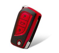 WORCAS Funda protectora de silicona con 3 botones para llave inteligente con control remoto de entrada sin llave compatible con Toyota Fortuner Tundra RAV4 Highlander Corolla Camry Smart Premium (rojo)
