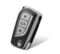 WORCAS Funda protectora de silicona con 3 botones para llave inteligente con control remoto para entrada sin llave compatible con Toyota Fortuner Tundra RAV4 Highlander Corolla Camry Smart Premium (negro)