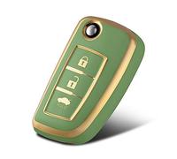 WORCAS Funda protectora de TPU para llavero inteligente compatible con Nissan Rogue Select Rogue Sport Flip 3 botones TPU remoto sin llave carcasa de protección (verde)