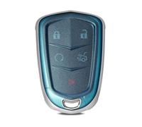 WORCAS Funda protectora de TPU suave para llave de coche compatible con Cadillac Escalade CTS SRX XT5 ATS STS CT6 3/4/5/6 botones sin llave accesorios de control remoto (azul mate)