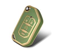 WORCAS Funda protectora inteligente de TPU compatible con Jeep Gladiator JT Sahara JLU Wrangler JL Rubicon, accesorios remotos de entrada sin llave de 4 botones (verde)
