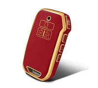 WORCAS Funda protectora inteligente de TPU compatible con Kia Carnival KA4 EX SX LX Fiesta 2023, 6/7 botones sin llave accesorios remotos (rojo)