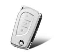 WORCAS- Funda protectora para llave de TPU suave con diseño plateado de 360 grados compatible con Toyota Avalon, Camry, Corolla, Fortuner, Highlander, Levin, RAV4, LE, Sequoia, Sienna, Tacoma, Tundra,