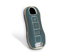 WORCAS Funda protectora para llave inteligente compatible con Porsche 911 Cayenne Panamera TAYCAN 3 botones sin llave entrada accesorios de control remoto (gris)